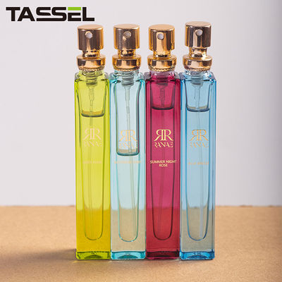 15ml Mini Perfume Empty Glass Spray Bottles Square With Crimp On Sprayer Aluminum Cap