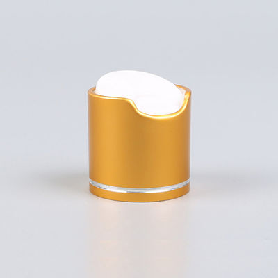 24/410 20mm Matte Gold Aluminum Bottle Caps With Silver Decoration Line