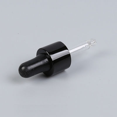 18/410 Shiny Black  Aluminium Essential Oil Dropper Cap Oil Pipette Dropper