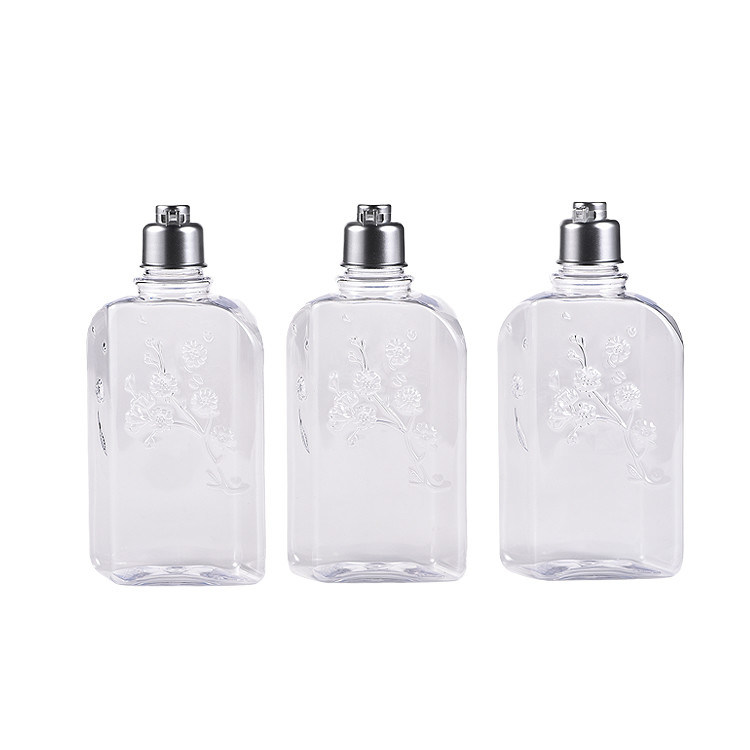 Tassel Unique Design 250ml Flower plastic shampoo bottles With Bell Shape Flip Top Cap